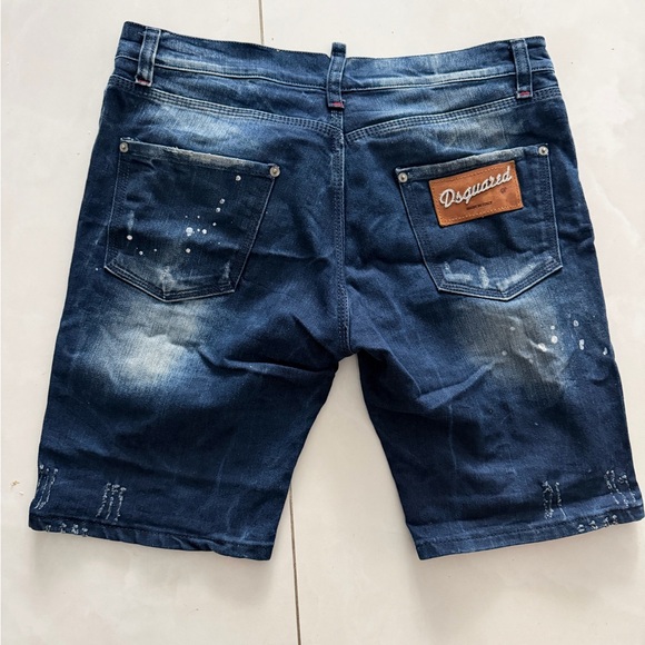 DSQUARED Distressed Blue Jean Shorts - Picture 4 of 7